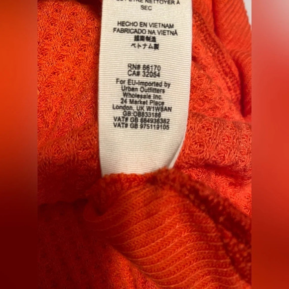 Free People Catalina Orange Waffle Knit Top M - Picture 10 of 13